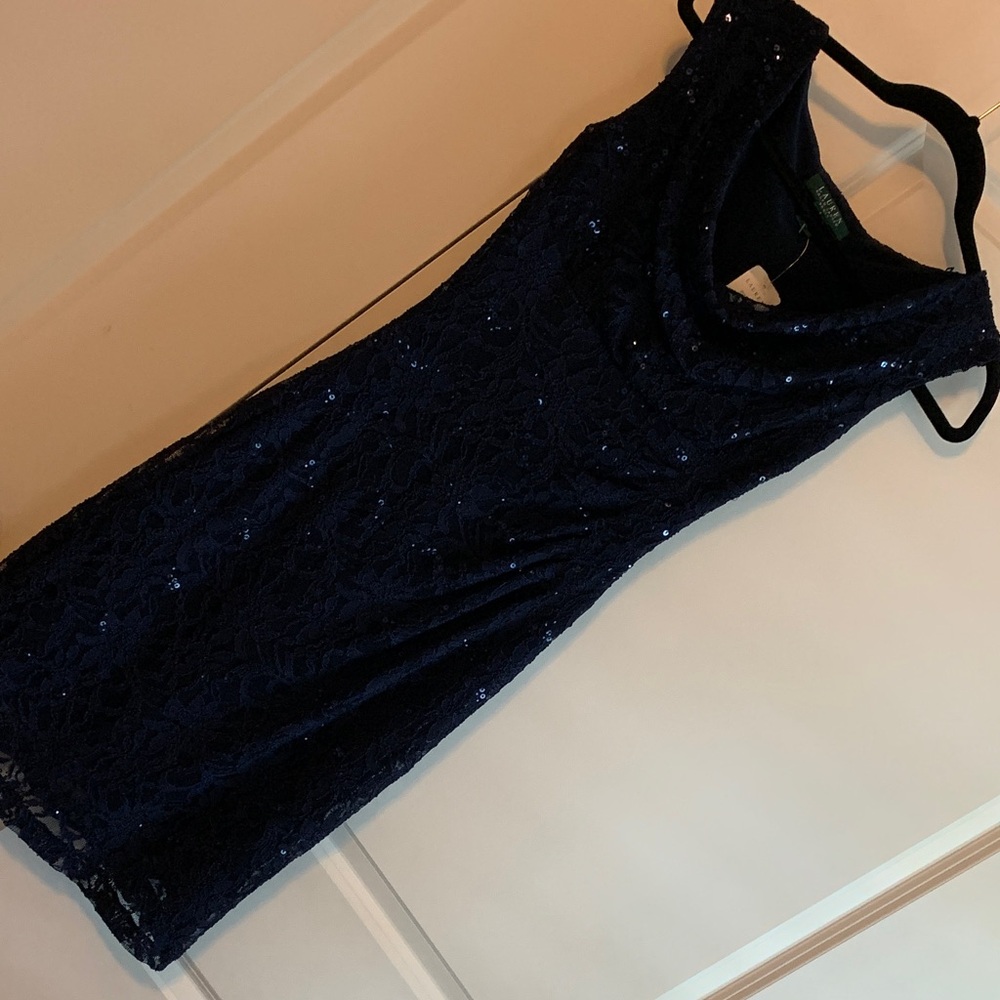 Lauren Elegant Navy Blue Sequin Dress